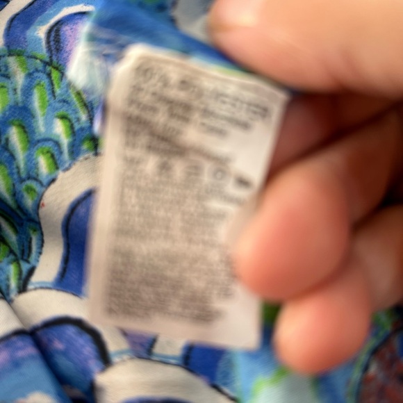 Antics Sartorial by Giacomo Cinque Italian Blouse - Blue Green Art Deco Print -M - Picture 5 of 11